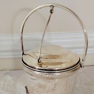 Mid Century Bristol Silverplate Ice Bucket by Poole$125